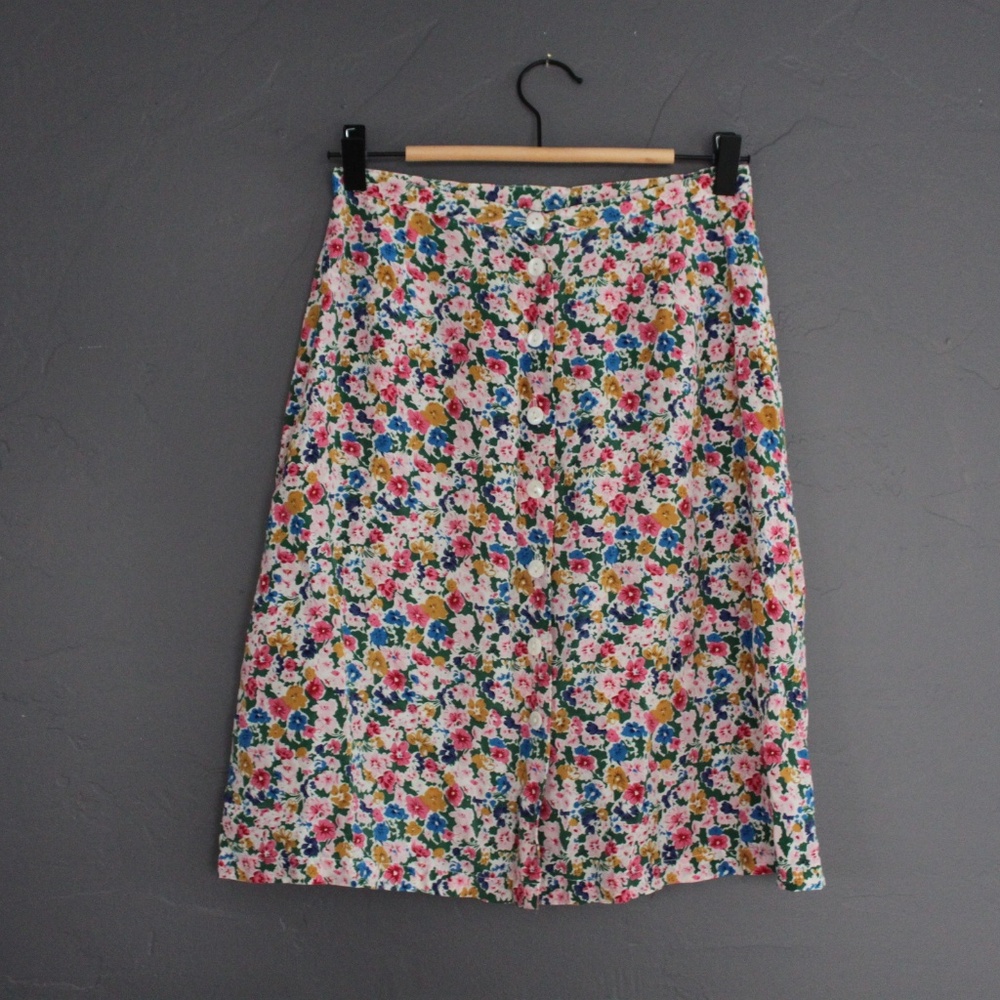 Vintage floral midi skirt